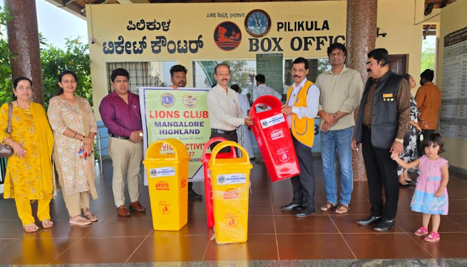 Lions Club donates bins to Pilikula