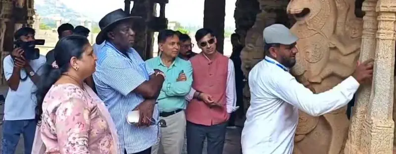 UNESCO experts inspect Hampi heritage monuments, Anjanadri Hill