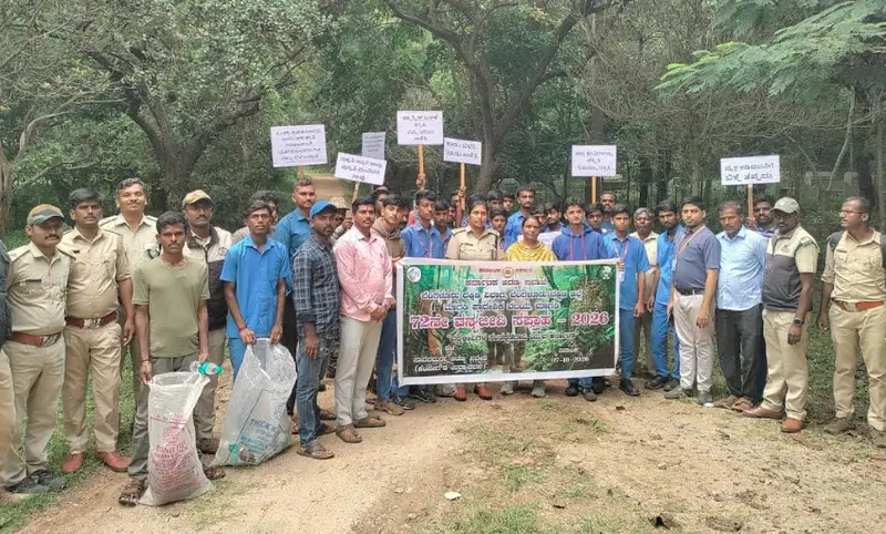 Youth lead plastic-free campaign at Savanadurga 