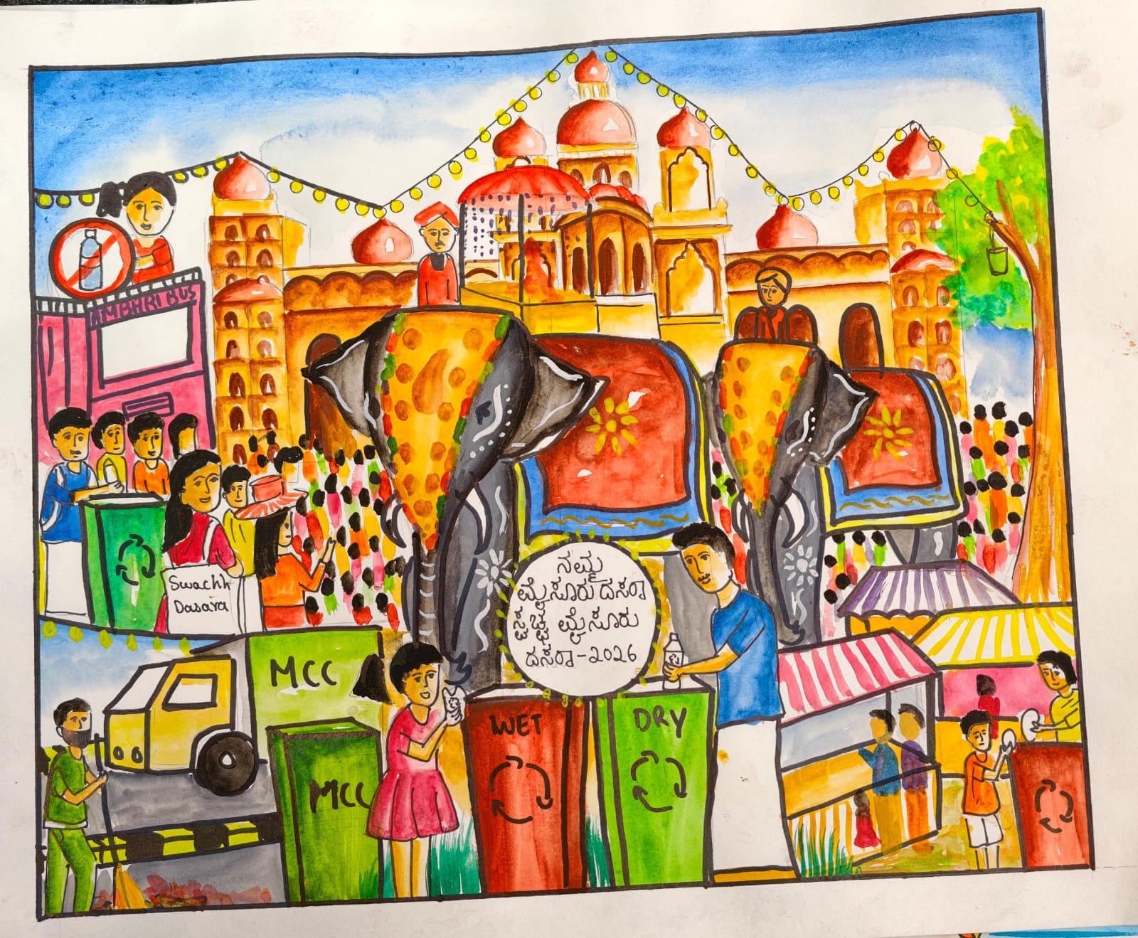 Young artists bring Mysuru Dasara alive on canvas