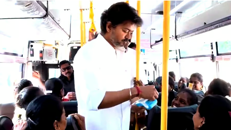 Vijay launches expanded free bus travel scheme