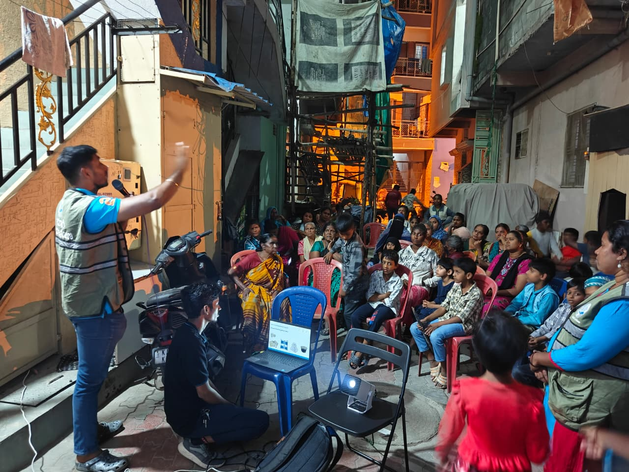 Rajendranagar slum waste awareness drive