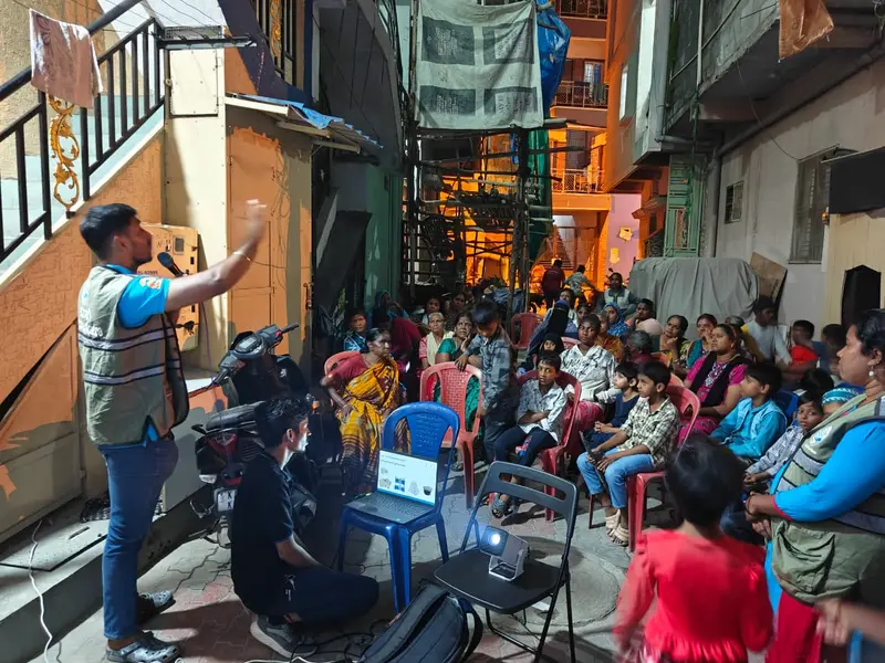 Rajendranagar slum waste awareness drive