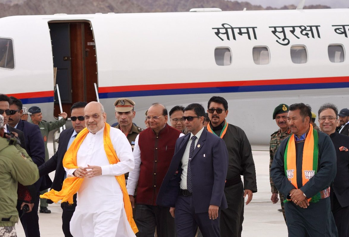 Amit Shah in Leh for Buddha relics