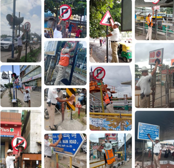 Traffic Police Undertake Drive to Clean and Maintain Road Signs Across Bengaluru