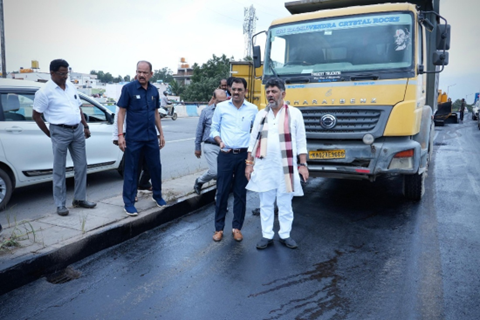 DCM DK Shivakumar inspects Magadi road resurfacing