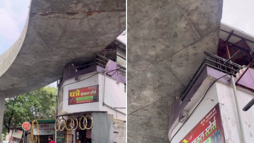 Flyover Appears to Slice Through Balcony