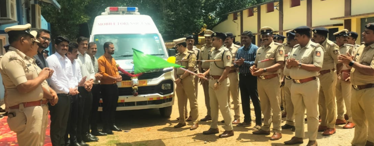 Shivamogga police receive mobile forensic laboratory vehicle