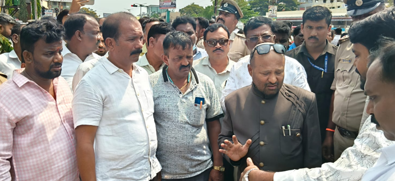 MLA Iqbal Hussain unable to perform Bhumi Puja for bus shelter construction