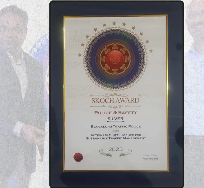 Bengaluru Traffic Police Wins Prestigious SKOCH Award