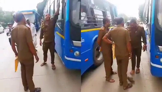 BMTC drivers clash on busy city road