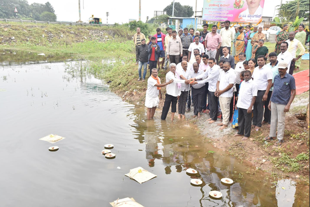 Gangapuja performed at Maralur Amanikere lake