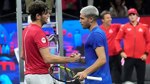 Fritz stuns Alcaraz as Team World leads in ­Laver Cup