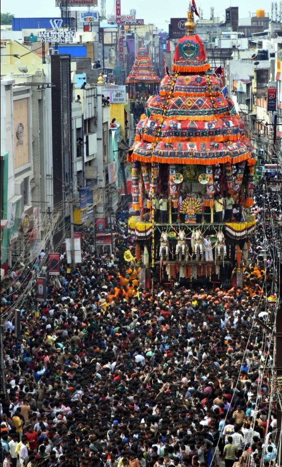 Thousands join Madurai Chithirai festival car procession