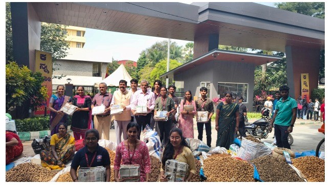 BMSCE volunteers produce 50,000 eco bags for Kadlekai Parishe