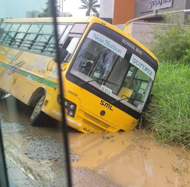 Near-Tip Over of School Bus Underscores Poor Road Conditions