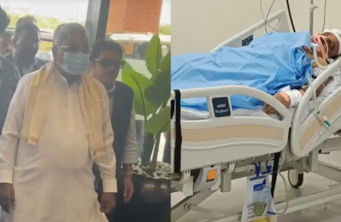 CM Siddaramaiah visits Minister Sudhakar in hospital
